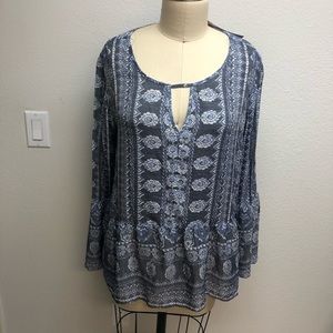Como Vintage printed tunic 3/4 sleeve top NWT